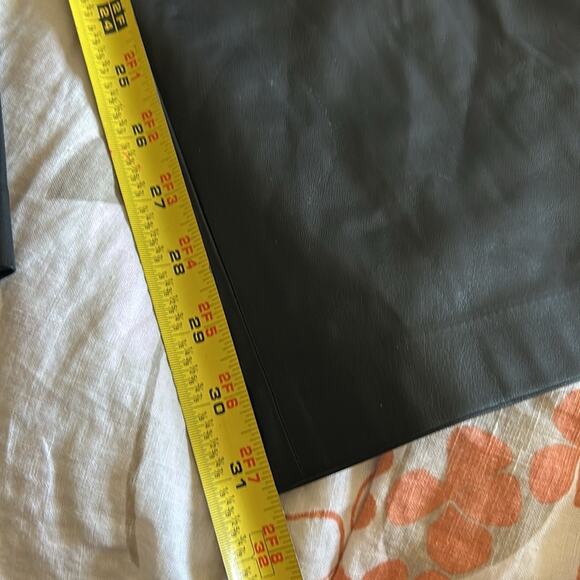 Vero Moda Mid Rise Vegan Black Leather Trousers Pants  Size Small - Picture 8 of 12